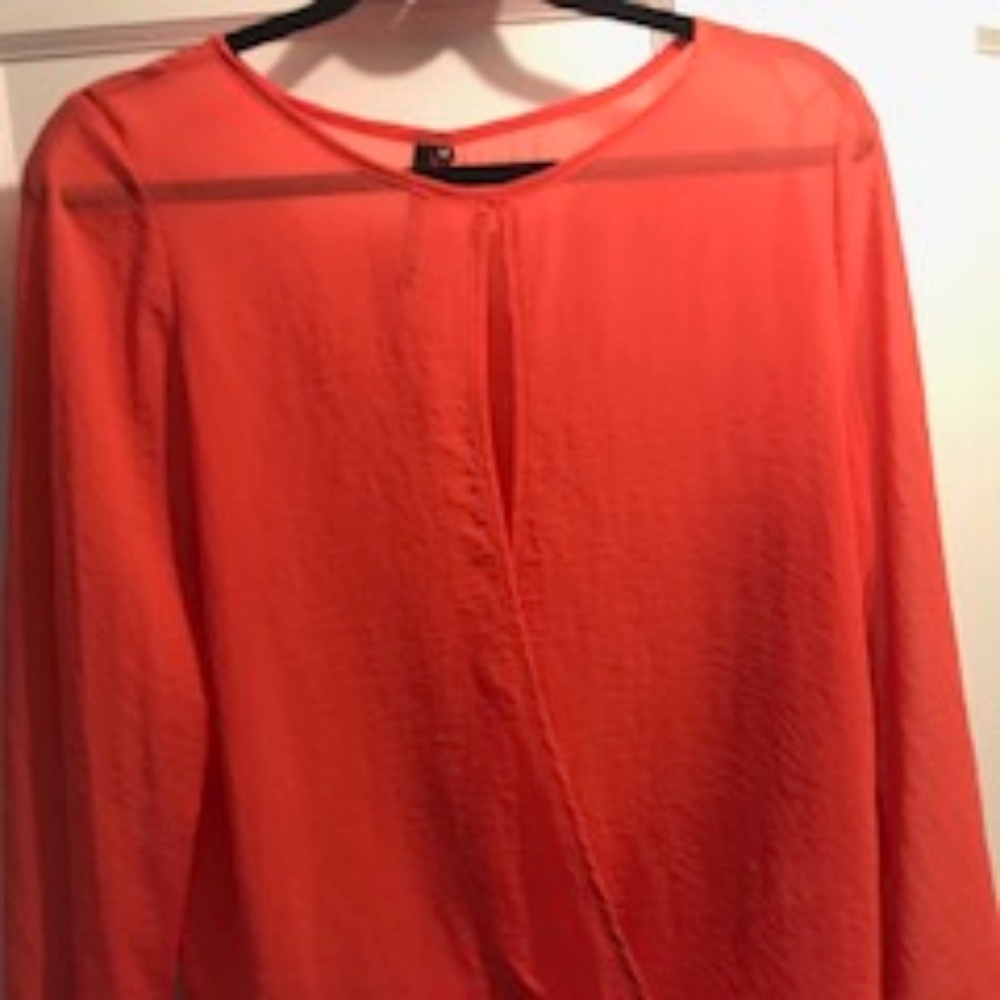 Coral sheer top
